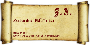 Zelenka Mária névjegykártya