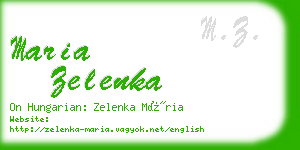 maria zelenka business card